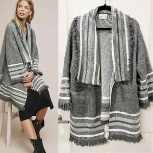 Anthropologie Saturday Sunday One Size Fringe Kimono Cardigan Sweater